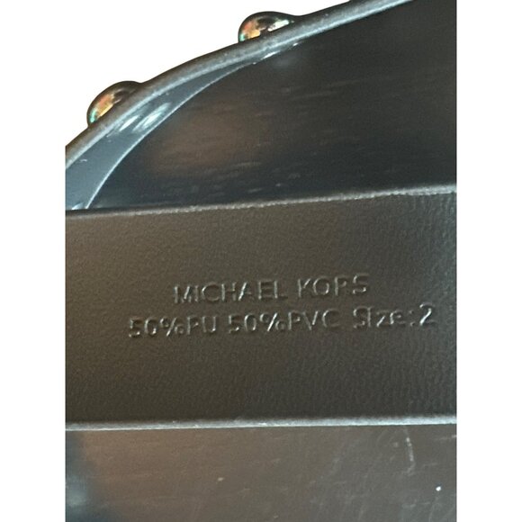 Michael Kors Black Studded Belt Size M Goth Vegan Moto Biker Streetwear Rocker - Picture 2 of 3